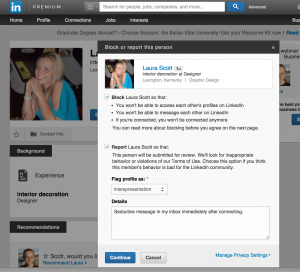 how to block a linkedin user