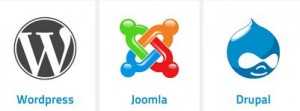 image of WordPress Joomla Drupal logos, Which content management system?