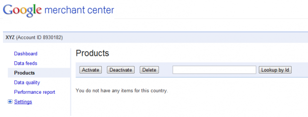 Google Merchant Center Products