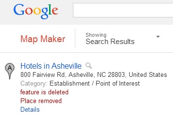 remove spam Google Map Maker POI - after